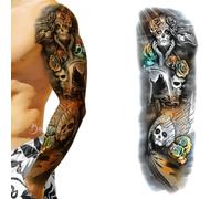 [Kreeqe] 40 Unique Designs Waterproof Full Arm Temporary Tattoo Sleeves for Adults and Teens Customizable Body Art (TQB-11,170*480mm)