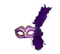 Kreeqe Adorable Kids Half Face Mask Set with Luminous Feather Options American Carnival Christmas (Purple-D, M)