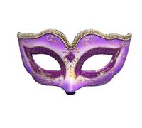 Kreeqe Adorable Kids Half Face Mask Set with Luminous Feather Options, American Carnival, Christmas (Purple-C, M)