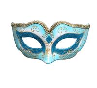 Kreeqe Adorable Kids Half Face Mask Set with Luminous Feather Options, American Carnival, Christmas (Sky Blue-C, M)