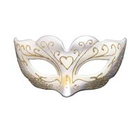 Kreeqe Adorable Kids Half Face Mask Set with Luminous Feather Options, American Carnival, Christmas (White-A, M)