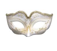 Kreeqe Adorable Kids Half Face Mask Set with Luminous Feather Options, American Carnival, Christmas (White-C, M)