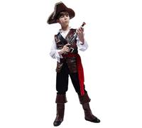 Kreeqe Authentic Detailed Scary Pirate Captain Halloween Costume Teen Boys Adult Men Stage Cosplay Party Event Ensemble(EE514,2XL)