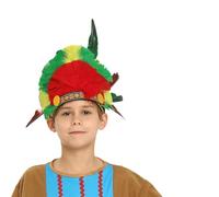 Kreeqe Authentic Feathered Native American Chief Headdress Complete Costume Prop Set for Adult Halloween Tribal Events(Indian-hat,M)