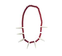 Kreeqe Authentic Indian Crow Feather Tribal Headdress Customizable Bone Necklace Bracelet Indigenous Warrior Prop Set(E,M)