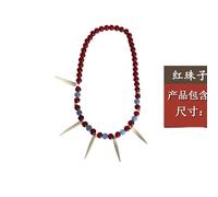 [Kreeqe] Authentic Indian Raven Feather Tribal Headpiece, Customizable Bone Necklace, Bracelet, Native Warrior Props Set (D, M)