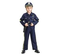 Kreeqe Authentic Police Costume Set Teens Adults Halloween Cosplay Role Play Stage Performance Party Includes Hat Badge(police-set,L)