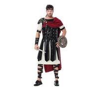 Kreeqe Authentic Spartan Warrior Costume Adult Women Halloween Role Play Stage Party Events Fantasy Ensemble Props(black-red,XXL)