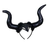 Kreeqe Captivating Devil Horn Headband Halloween Party Accessory Haunted Carnival Decorations Props Multiple Colors(Black-A,M)