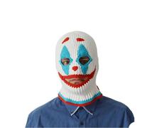 Kreeqe Cozy Adult Halloween Beanie Hat Featuring Bunny Ears Clown Face Designs Holiday Party Costume Accessory(white-blue,M)