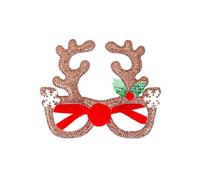 [Kreeqe] Creative Secret Santa Gift Idea Celebration Holiday Decoration Glasses Santa Snowman Reindeer Design Adult Teenagers (CHYJ-57BR(Brown-pa,M)