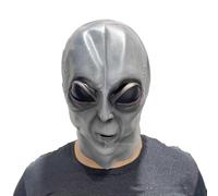 Kreeqe Eerie Authentic Latex Full Head Mask Alien Creature Design Halloween Horror Party Cosplay Accessory Adult 14 Plus(The-shortcomings-o,M)
