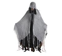 Kreeqe Eerie Death Cloak Halloween Costume Set Adults Teens Last Minute Party Outfit Multiple Colors(cape-beige,M)