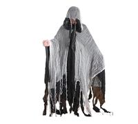 Kreeqe Eerie Death Cloak Halloween Costume Set Adults Teens Last Minute Party Outfit Multiple Colors(2-pack(beige),M)