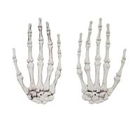 Kreeqe Eerie Plastic Skeleton Hand Pair Horror Party Decorations Halloween Christmas Photo Props Spooky Prank Accessories(white,M)