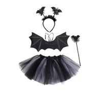 Kreeqe Eerie Spider Bat Wings Set Adult Halloween Costume Accessories for Spine Chilling Photo Props Parties Decoration(Black-bat,M)