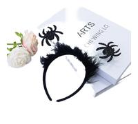 Kreeqe Eerie Sugar Skull Rose Gothic Hair Band Adult Halloween Accessory Spider Bat Accents Unisex Party Costume (Ironwork-blue,M)