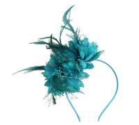 Kreeqe Elegant Feather Lace Hair Clips Women Hair Accessories for Holiday Christmas Halloween Cocktail Party Handmade Headwear (Old Green, M)