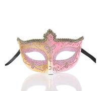 Kreeqe Elegant Princess Style Sparkling Lace Half Face Mask for Women, Suitable for Holidays, Christmas and Carnival (Pink, M)