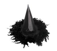 Kreeqe Enchanting Halloween Party Hats Witch Hat Ruffled Brim Costume Multiple Gothic Designs Oxford Cloth(The-wool-strip-is-,M)