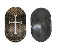Kreeqe Epic Roman Viking Medieval Warrior Armor Shield Sword Helmet Props Set for Adult Halloween Cosplay Role Play(Elliptical-ancient,M)