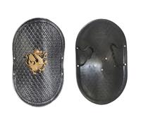 Kreeqe Epic Roman Viking Medieval Warrior Armor Shield Sword Helmet Props Set for Adult Halloween Cosplay Role Play(Oval-silver-gray-dragon shield,M)