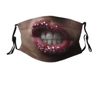 [Kreeqe] expressive 3D printed funny face mask Adult Creative Personalized Christmas Gift Great for parties and cycling events. (24", M)