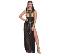 Kreeqe Exquisite Cleopatra Egyptian Queen Greek Goddess Costume Set for Adult Women Plus Size Last Minute Halloween(black,M)