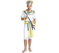 Kreeqe Exquisite Egyptian Royal Costume Set Halloween Celebration Pharaoh Queen Attire Teenager Adult Cosplay Party(Adult-male-Nile,M)