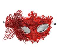Kreeqe Exquisite Venice Halloween Butterfly Side Mask Roman Column Elegant Handheld Cover Adults Parties Festivals(Big-red,M)