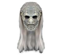 Kreeqe Gripping Adult Latex Skull Horror Mask Haunted Houses Open Tonight Halloween Attractions Near Me Chilling Cosplay(white,M)