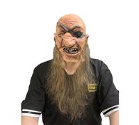 Kreeqe Haunting Latex Witch Pirate Balaclava Masks Set for Halloween Couples Female Scary Costume Parties(Bald-pirate,M)