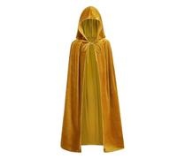 Kreeqe Luxurious Golden Velvet Elf Prince Cape Set Wizard Staff Magic Wand Fantasy Costume Accessories Teens Adults(Golden-cape,M)