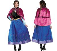 Kreeqe Magical Ice Queen Snow Princess Costume Dress for Women Adults Halloween Party Cosplay Role Play Flowing Design(purple-blue,M)