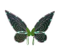 Kreeqe Magical Light Up Fairy Wings Costume Accessory for Adult Halloween Christmas Holiday Parties Prop(green,M)