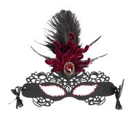 Kreeqe Mysterious Feather Tassel Mask Collection Venice Carnival Halloween Christmas Horror Style Half Full Face Masks (MJ-173,M)