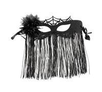 Kreeqe Mysterious Feather Tassel Mask Collection Venice Carnival Halloween Christmas Horror Style Half Full Face Masks (MJ-170,M)