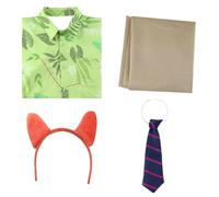 Kreeqe Playful Bunny Police Officer Costume Authentic Role Play Outfit Christmas Party Dress Holiday Outfits Women Men(green,M)