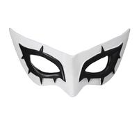 Kreeqe Playful Ghostly White Half Face Halloween Mask for Women Adult Funny Cosplay Role Play Party Accessory Costume(white,M)