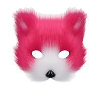 [Kreeqe] Real Fox Transformation Kit Realistic Mask Gloves Tail Ensemble Handmade Craft Multicolor Adult (Rose Red Mask, M)