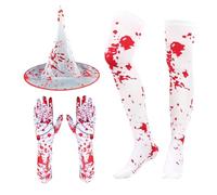 Kreeqe Realistic Last Minute Halloween Costume Set, Complete Horror Bleeding Props Accessories, Scary Transformation for Adults (24HASET399,M)