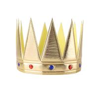 Kreeqe Regal Prince Charming Costume Set Crown Scepter Last Minute Halloween Costumes Easy Adult Christmas Character Role(Golden-triangular-crown,L)