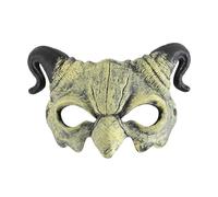 Kreeqe Scary Halloween Party Carnival Style: Upgraded RP Foam Demon Half Face Mask in Red and White (White, M)