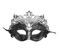 Kreeqe Scary Vintage Half Face Mask with Flat Top for Horror Nights, Haunted House Events, Antique Masquerade Balls, Adults (Crown Silver, M)