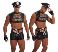 Kreeqe Sensational Mens Halloween Underwear Sexy Doctor Costume Role Play Lingerie Set Nurse Uniform Stage Performance(20200,M)