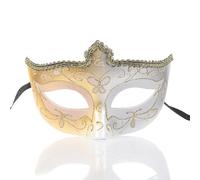 Kreeqe Sparkling Crown Half Face Lace Mask Elegant Princess Style Women Holiday Parties Christmas Carnival (white,M)