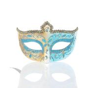 Kreeqe Sparkling Crown Half Face Lace Mask Elegant Princess Style Women Holiday Parties Christmas Carnival (blue,M)