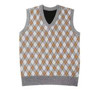 Kreeqe Spooky Complete Grandpa Grandma Granny Costume Set Wig Mustache Hat Glasses Accessories Halloween Cosplay Old Lady(Orange-vest,110cm)