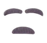 Kreeqe Spooky Complete Grandpa Grandma Granny Costume Set Wig Mustache Hat Glasses Accessories Halloween Cosplay Old Lady(mustache,110cm)