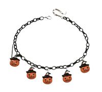 Kreeqe Spooky Halloween Fun Scary Pumpkin Ghost Pendant Handmade Acrylic Short Necklace Unisex Festival Party Accessory, M, Crystal, No Gemstone